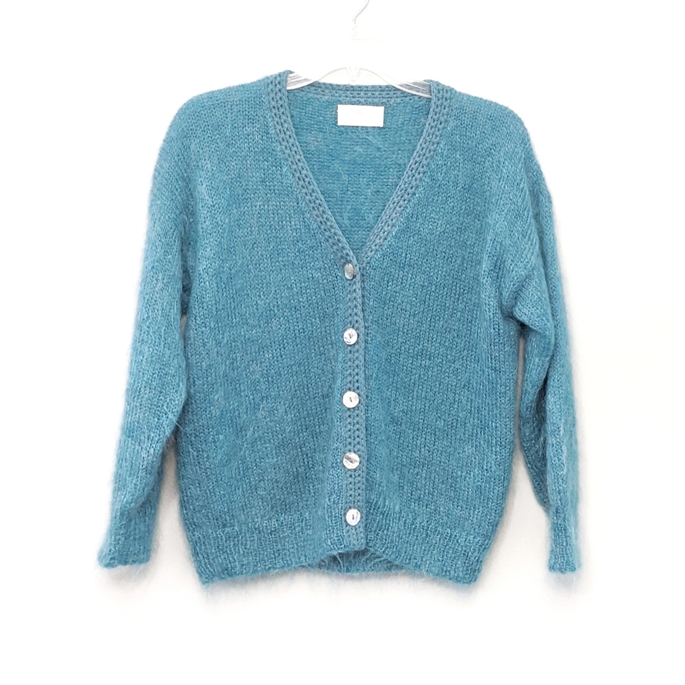 Handmade Cardigan Sweater Mohair Knit Bernard George Martha's Vineyard Large